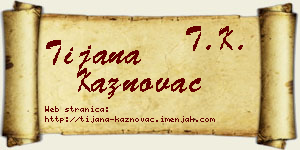 Tijana Kaznovac vizit kartica